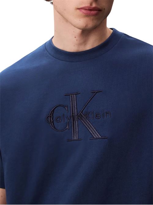 T-shirt blu in cotone Calvin Klein Jeans | LV04RB295GC3I